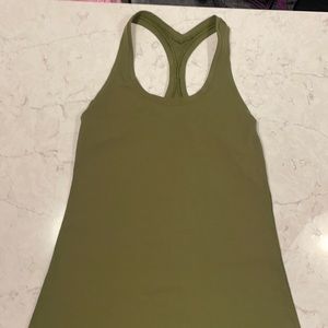 Olive green cool racerback tank top size 6